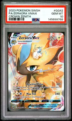 PSA 10 ZERAORA VMAX GG42/GG70 FULL ART CROWN ZENITH POKEMON ⚡ - Image 1