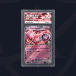 Team Rocket’s Mewtwo ex 216 Black Star Promo Team Rocket Tin ACE 10 Gem Pokemon - Image 1