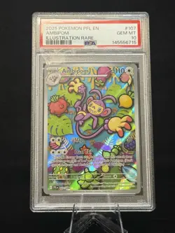 PSA 10 Ambipom 107/094 Pokemon Phantasmal Flames Illustration Rare 2025 GEM MINT - Image 1