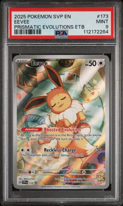 2025 POKEMON SVP EN-SV BLACK STAR PROMO #173 EEVEE PSA 9 - Image 1