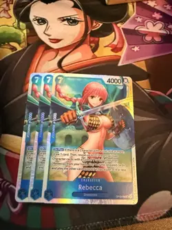Bandai One Piece Card Game OP10 Rebecca OP10-058 Foil Character x3 - Image 1
