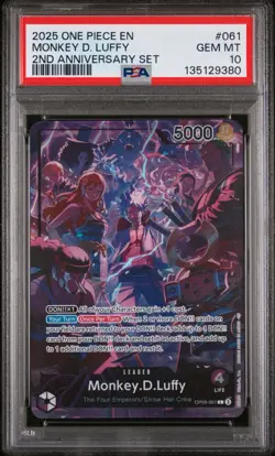 2025 One Piece Monkey D. Luffy #061 English Version 2nd Anniversary Set PSA 10 - Image 1