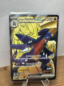 Pokemon TCG Cynthia's Garchomp EX Full Art Rare Card 215/182 Destined Rivals - Image 1