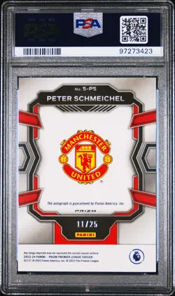 2023-24 Panini Prizm Peter Schmeichel Purple Prizm /25 Auto PSA10 POP 1 Man Utd - Image 2