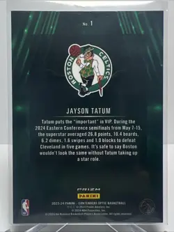2023-24 Panini Contenders Optic Vips JASON TATUM #1 Silver Prizm - Image 3