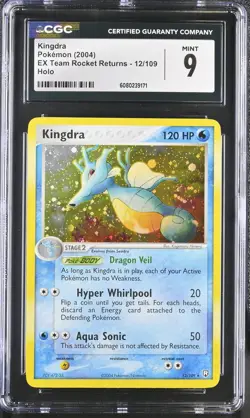 CGC 9 Kingdra 2004 EX Team Rocket Returns 12/109 Holo Pokemon Card - Image 1