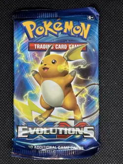 Pokemon Trading Card Game TCG Evolutions Booster Pack 10 Cards English Raichu - Image 1
