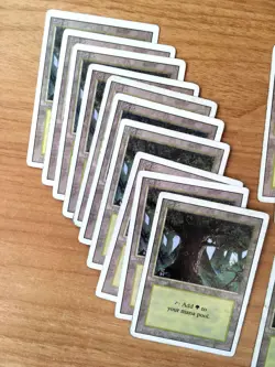 LOT DE 14 TERRAINS - FOREST - FORET - MAGIC THE GATHERING - MTG - REVISED PLAYED - Image 2