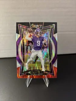2024 Panini Select - Concourse J.J. McCarthy #24 Black & Red Shock Prizm (RC) - Image 1