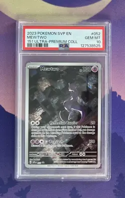 2023 POKEMON SVP EN-SV BLACK STAR PROMO 151 ULTRA-PREM COLL #052 MEWTWO PSA 10 - Image 1