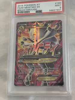 2015 POKEMON XY BREAKTHROUGH #160 FULL ART/M MEWTWO EX PSA 9 - Image 3