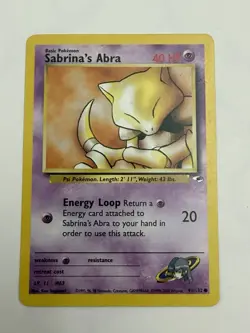 Pokemon Gym Heroes Card 91/132 Sabrina's Abra - Image 1