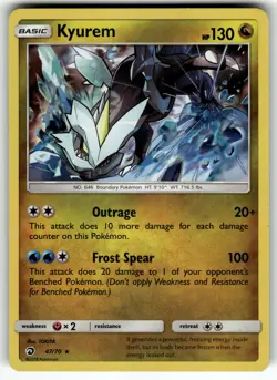 Kyurem 47/70 Dragon Majesty LP Pokemon Card TCG - Image 1