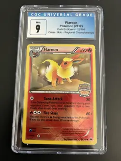 Flareon Pokemon 2012 Dark Explorers 12/108 Regional Championships CGC 9 Mint - Image 1