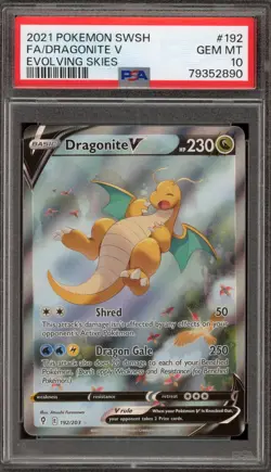 Pokemon Dragonite V Evolving Skies Full Alt Art #192 PSA 10 Gem Mint - Image 1