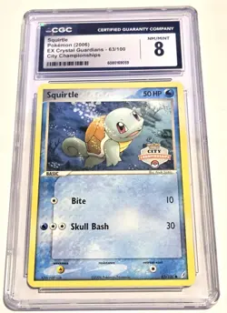 Squirtle 2006 Pokemon EX Crystal Guardians 63/100 City Championships CGC 8 - Image 3