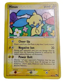 Minun 004/017 POP Series 3 Holographic Card Acceptable Condition Pokemon - Image 1