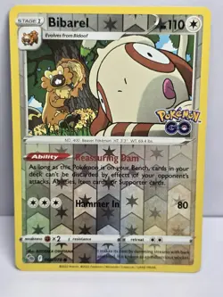 Bibarel 60/78 Reverse Holo Common Pokemon TCG Pokemon Go 060/078 Near Mint - Image 1
