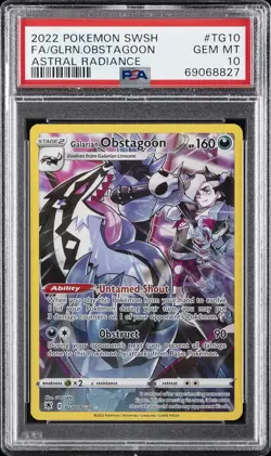 2022 POKEMON SWORD & SHIELD ASTRAL RADIANCE FULL ART/GALARIAN OBSTAGOON PSA 10 - Image 1