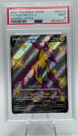 2021 POKEMON SWORD & SHIELD SHINING FATES #SV112 FA/TOXTRICITY V PSA 9 MINT - Image 1