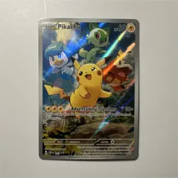 Pokemon TCG Pikachu Promo Full Art Holo 027/ Sv: Scarlet & Violet 60 HP Basic - Image 1