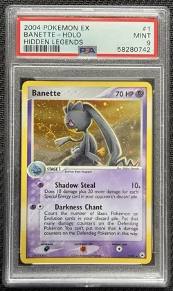 Pokemon 2004 Banette EX Holo Rare 1/101 #1 Hidden Legends PSA 9 MINT - Image 2