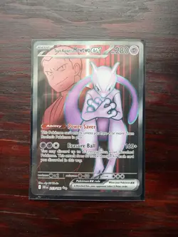 Pokemon TCG Team Rockets Mewtwo EX 213/182 Full Art Destined Rivals - Image 1