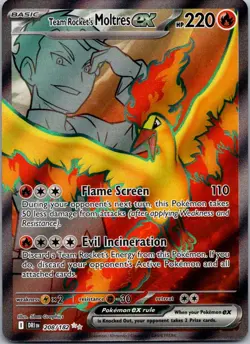 Team Rocket's Moltres ex 208/182 Ultra Rare Destined Rivals Pokemon Near Mint - Image 1