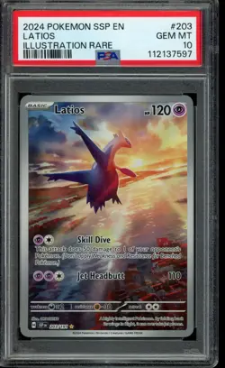 2024 POKEMON SSP EN-SURGING SPARKS ILLUSTRATION RARE #203 LATIOS PSA 10 - Image 1