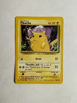 Vintage Pokemon Base Set Pikachu 58/102 Non-Holo LP - Image 1