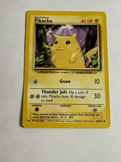 Vintage Pokemon Base Set Pikachu 58/102 Non-Holo LP - Image 2