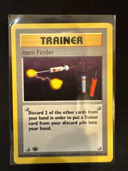 Item Finder 74/102 1st Edition Shadowless Base Set Light Play Pokemon TCG - Image 1