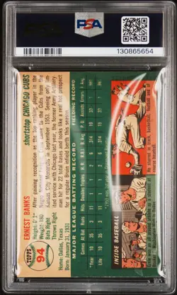 1954 Topps - Ernie Banks #94 PSA 7 (MC) - Image 2