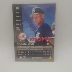 Pinnacle 1996 Derek Jeter Rookie #171 New York Yankees Baseball Card - Image 2