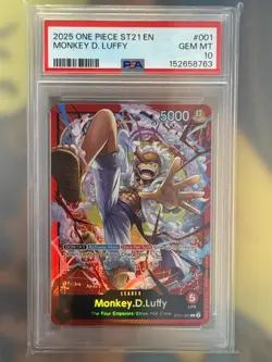 2025 ONE Piece ST21-001 EX GEAR 5 #001 MONKEY D. LUFFY PSA 10 - Image 1