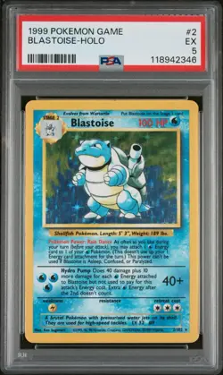 1999 Pokemon Game Blastoise Holo #2 / 102 PSA 5 - Image 1
