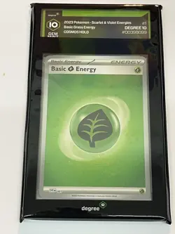 HD Cosmos Holo HD Swirl Basic Grass Energy 001 Pokemon Scarlet Violet Gem Mint! - Image 1