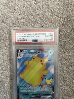 Pokemon Pikachu TCG Surfing VMAX 009/025 Celebrations Full Art Rare PSA 10 - Image 2