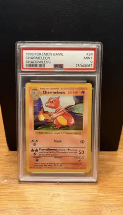 1999 Pokemon Base Set Shadowless Charmeleon #24/102 PSA Mint 9 - Image 1