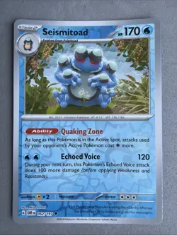Pokemon TCG * SV Obsidian Flames * 52/197 Seismitoad REVERSE HOLO Uncommon * NM - Image 1