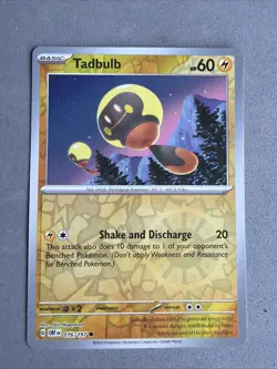 Pokemon TCG * SV Obsidian Flames * 76/197 Tadbulb REVERSE HOLO Common * FRESH PK - Image 1