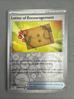 Pokemon TCG * SV Obsidian Flames * 189/197 Letter of Encouragement REVERSE HOLO - Image 1