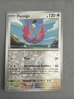 Pokemon TCG * SV Obsidian Flames * 185/197 Flamigo REVERSE HOLO Uncommon - Image 1