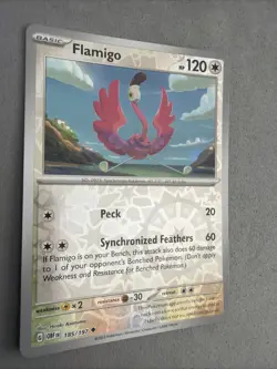 Pokemon TCG * SV Obsidian Flames * 185/197 Flamigo REVERSE HOLO Uncommon - Image 2