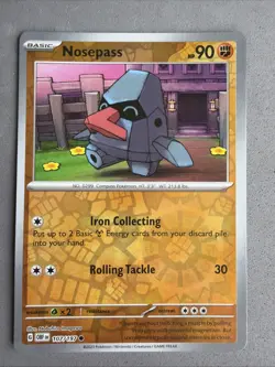 Pokemon TCG * SV Obsidian Flames * 107/197 Nosepass REVERSE HOLO Common FRESH PK - Image 1