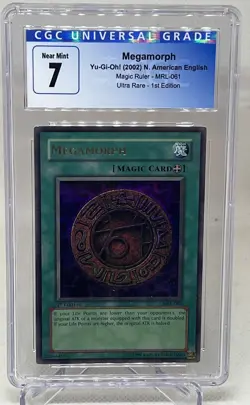 Megamorph CGC 7 1st Edition MRL-061 Ultra Rare 2002 Yugioh - Image 1