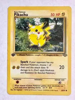 Pikachu 1999 Pokemon Red Cheeks 1st Edition Jungle #60/64 Vintage NM or better - Image 1