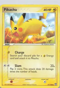 Pikachu 57/108 Common Power Keepers Pokemon - Image 1