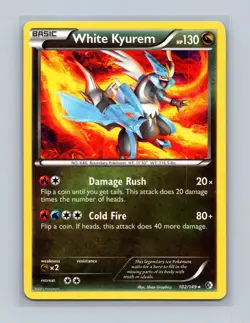 White Kyurem 102/149 Rare Boundaries Crossed Pokemon Lightly Played - Image 1