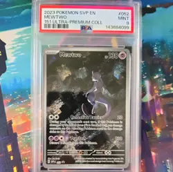2023 POKEMON SVP EN-SV BLACK STAR PROMO #052 MEWTWO 151 ULTRA-PREMIUM COLL PSA 9 - Image 1